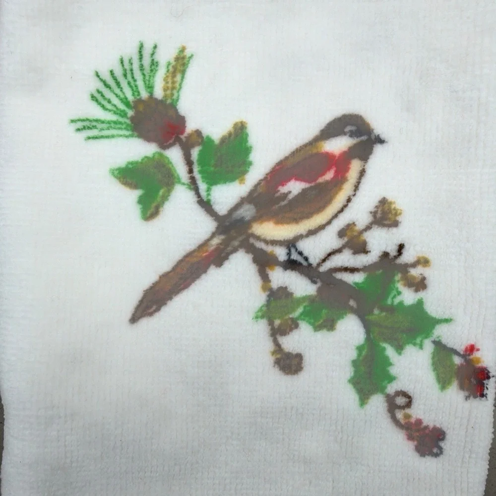 Lenox Winter Song Birds Christmas Fingertip Towels‎ Holly Pine Bough Set of 2